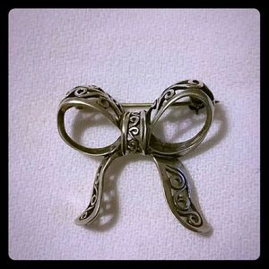 Sterling Silver Bow Brooch Pin